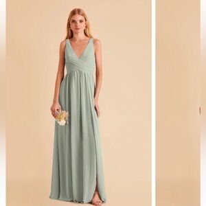 Laurie Empire Dress, Birdy Grey, Sage